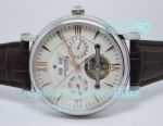 Copy Patek Philippe Chronograph Troubillon White Roman Dial Watch 